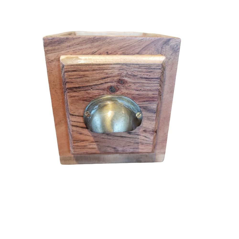 Mary & Martha Wood Desk Organizer Rustic Library Card Catalog Style Cup Pull